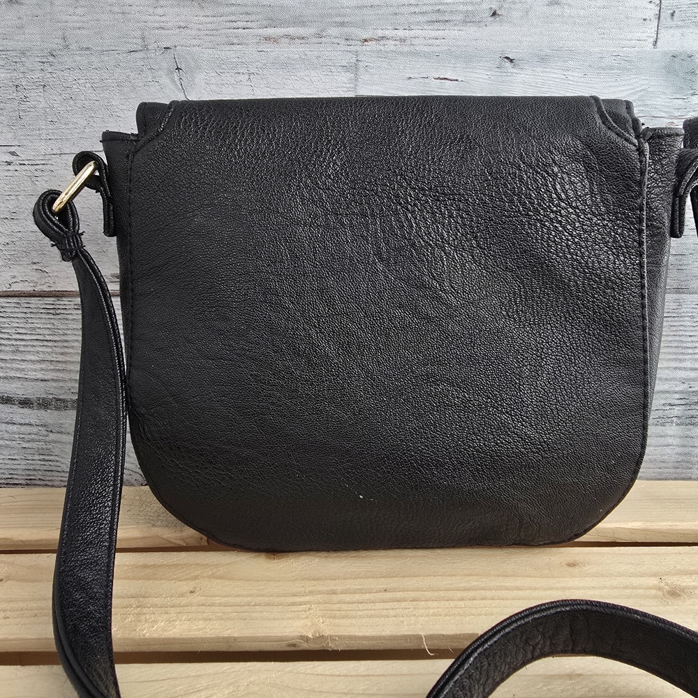 Disney Store Minnie Mouse Signature Black Faux Leather Crossbody Purse - Picture 6 of 15